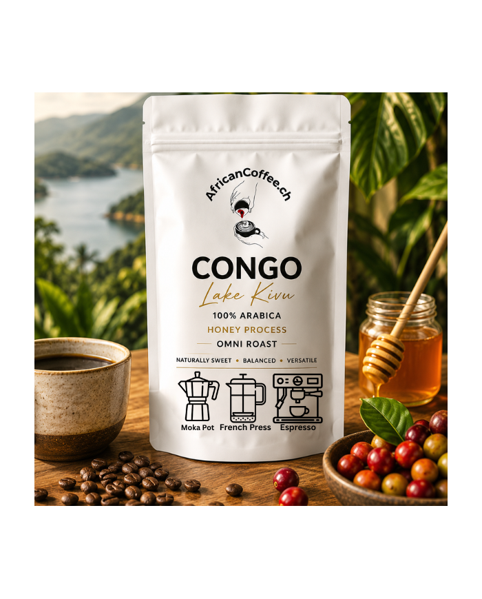 Congo Lake Kivu Coffee - Honey Process, Omni Roast | AfricanCoffee.ch